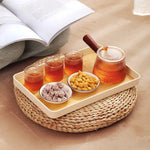 Bandeja De Servir De Melamina Con Grano De Madera 40x28 Cm Blanco