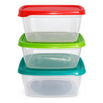 Set De 3 Taper Hermetico Contenedore Cuadrado Alimento 400ml Hombre/niño