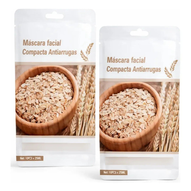 X10 Mascarillas De Avena Rejuvenecedora Compacta Antiarrugas Mixta