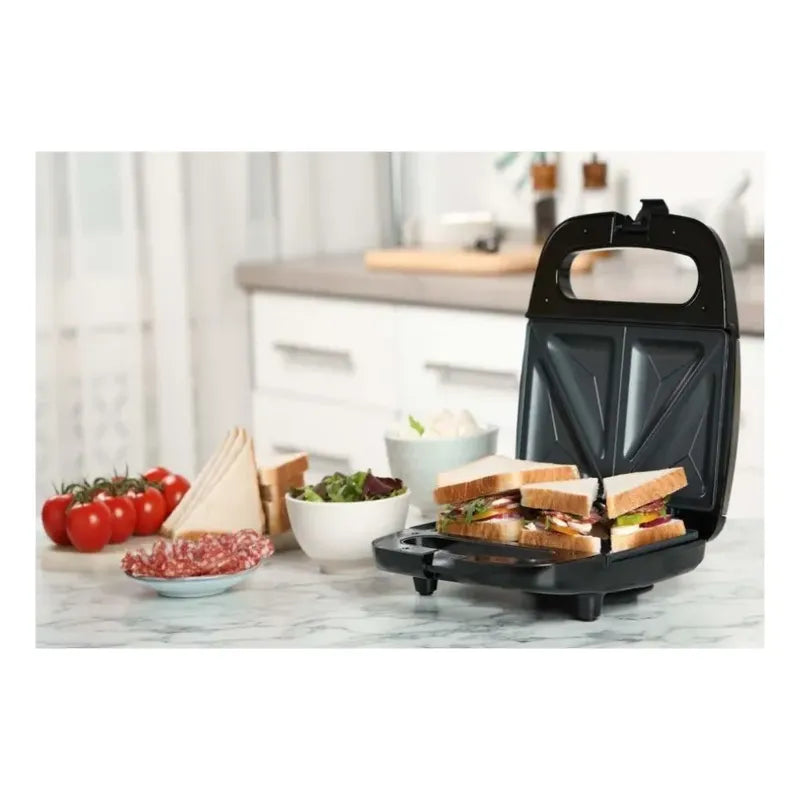 Sandwichera Eléctrica Raf 750w 2 Puestos Placas Fijas Negra Negro