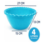 X2 Bowl Plastico Ensaladera Multiuso Para Cocina Resistente Turquesa