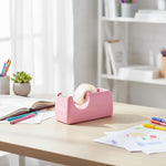 Porta Scotch Dispensador Cinta Adhesiva Para Escritorio Rosa