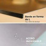Tabla Acero Inoxidable 304 Antideslizante 40x30 Cm Lisa Plateado