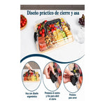 Bandeja De Bambú Para Snacks Picoteo Tapa Y Asa Superior Bambú