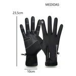 Guantes Térmicos Cuero Impermeables Touch Invierno Moto Negros Xl