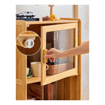 Estante Gabinete De Bambu Para Hogar De 3 Niveles 50x130 Cm Madera Claro