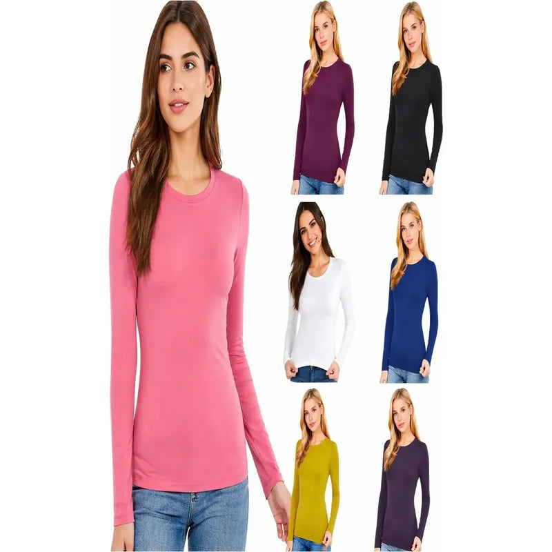 Pack 6 Camisa Polera Para Mujer Polar Manga Larga Invierno