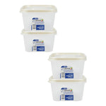 Set De 4 Taper Hermetico Contenedore Cuadrado Alimento 650ml