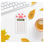 Calculadora Básica Uso Diario O Escolar Forma Patita De Gato Blanco