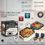 Parrilla De Olla Caliente 3 En 1 Pot Grill Raf R-5409 Blanco