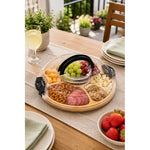 Bandeja De Bambú Para Snacks Picoteo Tapa Y Asa Superior Bambu