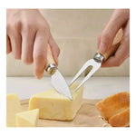 X6 Tabla Picoteo Madera Coctel + Utensilio Para Cortar Queso Redondo Beige