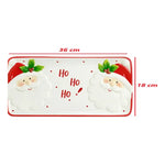 Bandeja De Vidrio Servir Rectangular Papa Noel Navidad Rojo
