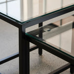 Mesa De Centro 2 Mesita Centro Cuadrada Y Rectangular Nido Negro
