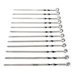X50 Brochetas Pincho Anticucho Acero Barbacoa Parrilla Asado Plateado Brochetas De Acero