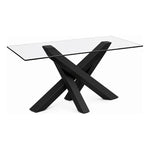 Mesa Comerdor Paris Rectangular Cubierta Vidrio 6 Personas Vidrio Negra
