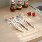 Organizador Cubiertos Utensilios Servicios Cocina 4 Cajones Transparente