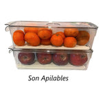 Organizador Para Refrigerador Cocina 2 Contenedor Con Tapa Transparente
