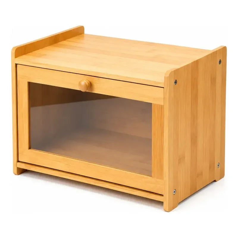Caja Para Guardar Pan Panera De Bambu Con Tapa Transparente Madera Caja Pan