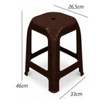 Pack De 3 Pisos Plastico Taburete Cuadrado Banco Silla 46cm