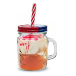 X2 Vaso De Vidrio Con Bombilla Para Celebrar Fechas Patrias Tapa Bandera Chile