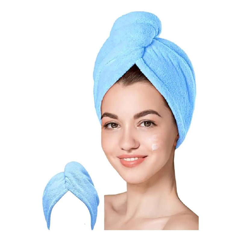 Toalla Para Pelo Turbante Microfibra Secar Cabello Color X3