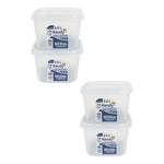 Set De 4 Taper Hermetico Contenedore Cuadrado Alimento 830ml Surtidos