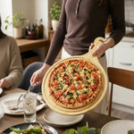 Tabla Para Picar Pizza De Bambu Con Mango Pizzera 42x28cm Redonda Bambú