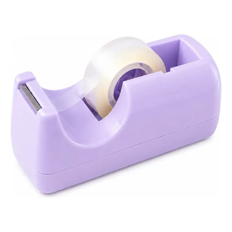 Porta Scotch Dispensador Cinta Adhesiva Para Escritorio Lila