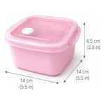 Set 3 Contenedores Hermeticos Taper Tupper Plastico 700ml Rosa