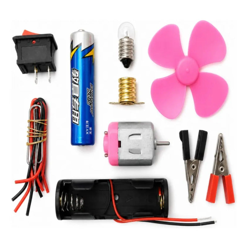 Kit Experimento Cientifico Luz Ventilador Circuito Elctrico