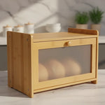 Caja Para Guardar Pan Panera De Bambu Con Tapa Transparente Madera Caja Pan