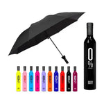 Paraguas Plegable Con Forma De Botella Negra, Antirayos Uv