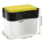 Caja Dispensadora De Jabón Líquido + Esponja Cocina Lavaloza