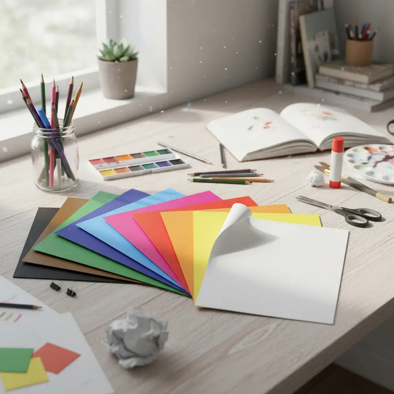 Carpeta De Papel Lustre 12 Laminas Colores Surtidos 37x26