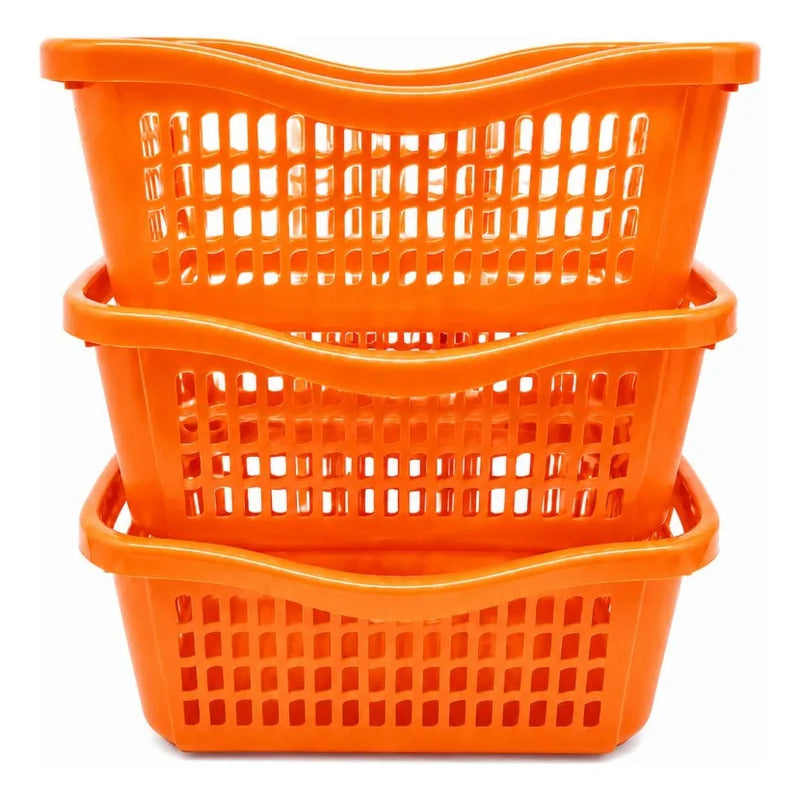 3 Cestas Apilables Organizadoras Anidable De 4 Litros
