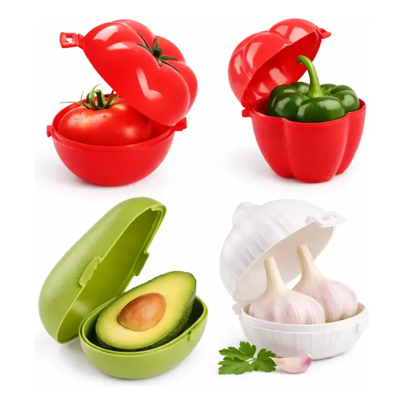 Set 4 Contenedores Conservación Frutas Verduras Refrigerador Varios