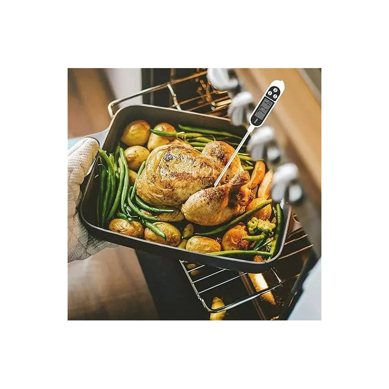 X2 Termómetro Cocina Digital Para Alimentos Repostería Asado Blanco