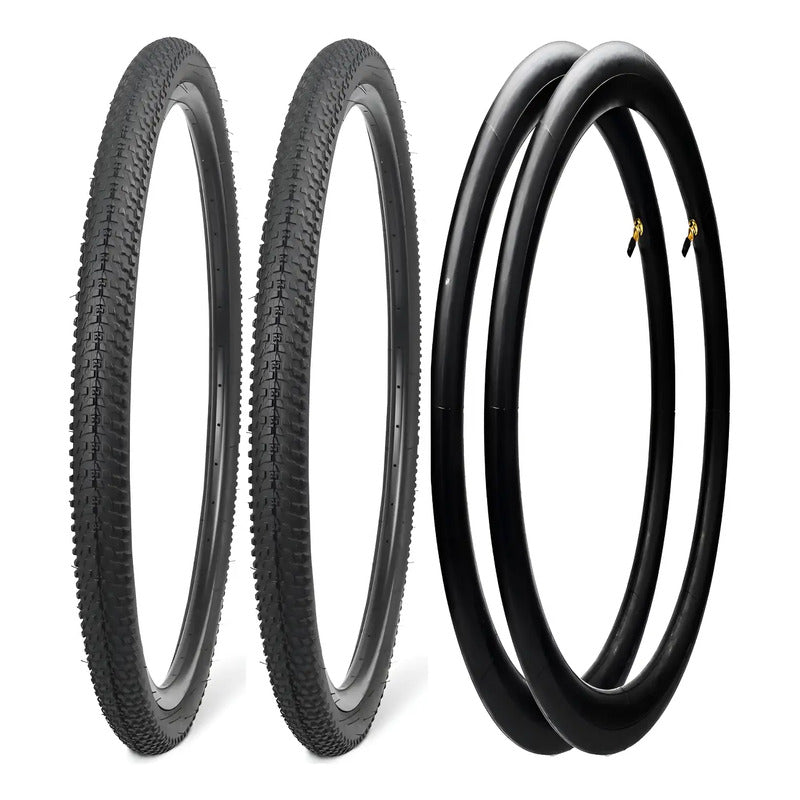 X2 Neumáticos + 2 Camaras De Bicicleta Aro 27.5 X 2.125 Negro