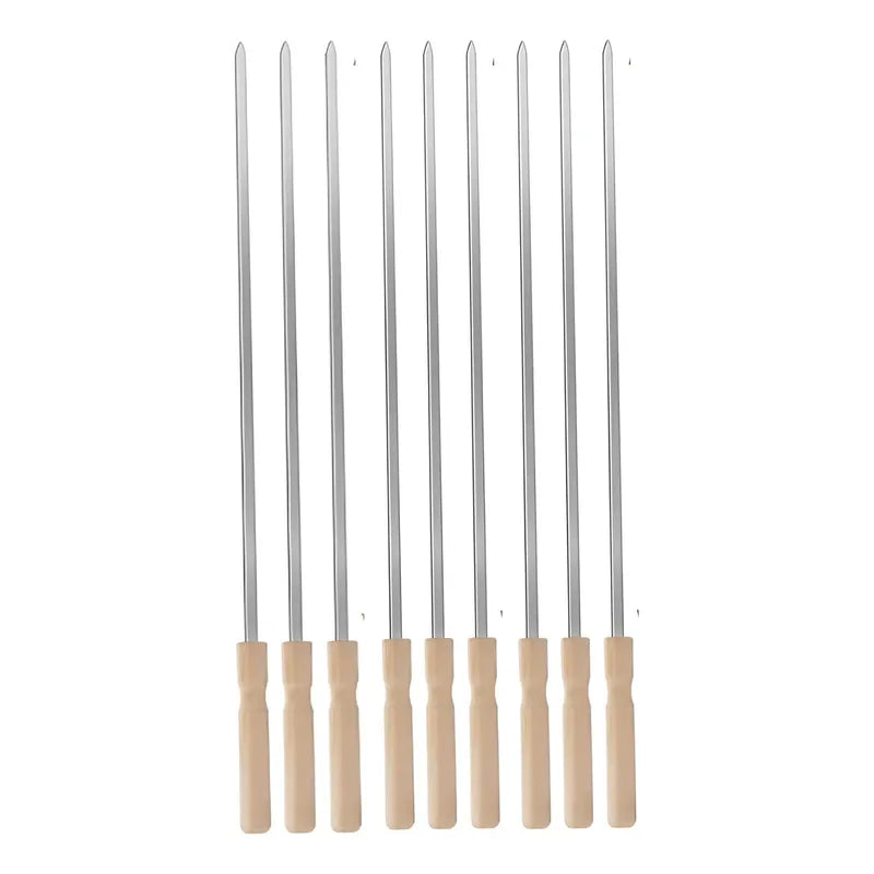 24 Brochetas Pinchos Anticucho Acero Barbacoa Parrilla Asado Madera