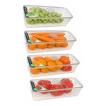 Organizador Para Refrigerador Cocina 4 Contenedor Con Tapa Transparente