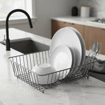 Seca Plato Platera Porta Loza Escurridor Plato Alto Metalico Gris