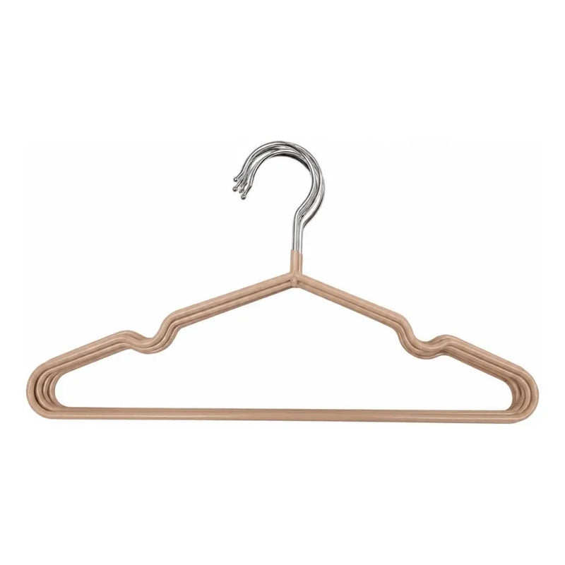 X10 Perchero Metalico Infantil Organizador Para Ropa Bebe Marrón Claro