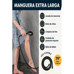 X1 Manguera Flexible Ducha 2 Metro Negra Mate Universal Negro Mate