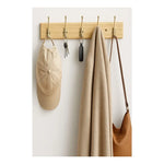 Set De 2 Percheros De Madera 5 Ganchos De Pared 50cm Madera