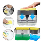 Dispenser Jabón Liquido Detergente Caja Contenedora+ Esponja Gris
