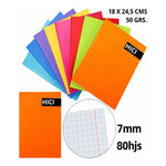 Pack X10 Cuadernos Collage 7mm 80 Hojas Hici Multicolor Variados