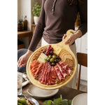 Tabla Para Picoteo Snacks De Bambu Con Mango Pizzera