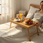 Bandeja Desayuno Con Patas Plegable Para Cama Sofa De Bambu Madera