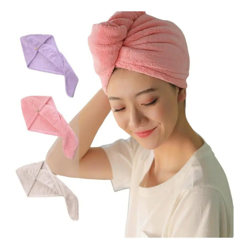X6 Toalla Para Pelo Turbante Microfibra Para Secar Cabello Variados Lisa